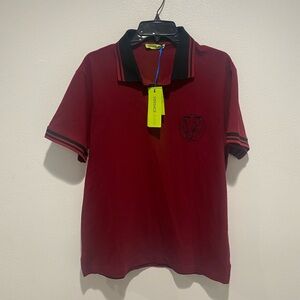 Versace Burgundy Polo Shirt Size Large Men